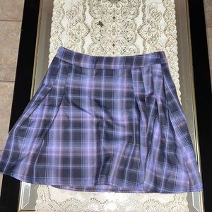 Shein purple plaid pleated mini skirt